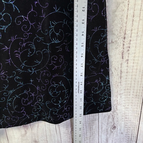Vintage Notations Women's Sparkly Black and Purple Velvet Celestial Tank Top S - Picture 5 of 6